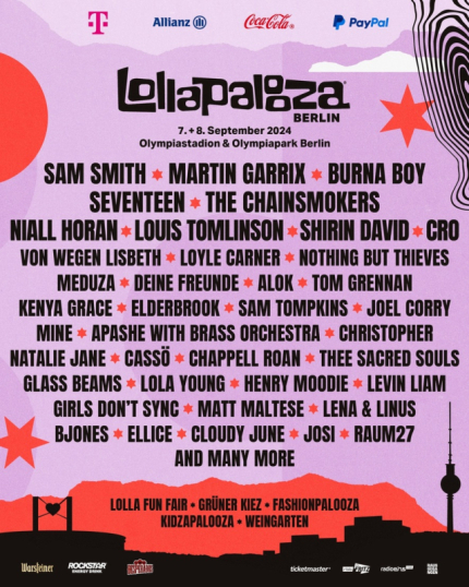 Pierwsy line up Lollapaloozy Berlin 2024