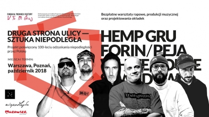 Peja, Hemp Gru, Magiera i Forin w warsztatach na 100-lecie niepodległości! Druga Strona Ulicy - Sztuka Niepodległa