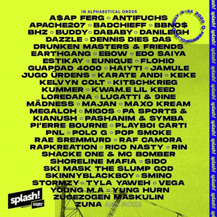 Line up splash! Festivalu 2020